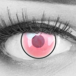 Farbige Kontaktlinsen 1 Paar pinke Demon Nezuko Pink Ring Anime Manga – STARK DECKEND – Heroes Of Cosplay – Jahreslinsen für Kostüme Cosplays Halloween mit gratis Linsenbehälter – Ohne Stärke