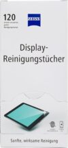 ZEISS Display-Reinigungstücher alkoholfrei 120 Stück zur sicheren & effektiven Reinigung optischer Flächen – jedes Tuch einzeln verpackt – ideal für unterwegs oder auf Reisen