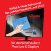 ROGGE Duo-Clean Original, 250ml Bildschirmreiniger für LCD/TFT/LED/OLED + Plasma Screen Cleaner + 3X Prof. Microfasertuch ca. 38x40cm