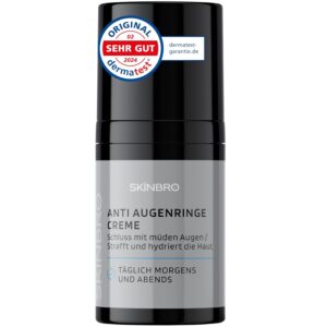 SKINBRO Augencreme gegen Falten und Augenringe für Männer & Frauen mit Soforteffekt – Made in Germany – Eye Cream Dermatest Sehr Gut – Anti Augenringe Creme, Augenringe Entfernen – Vegan, 15ml