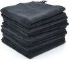 Jarvita Geschirrtücher schwarz – Microfaser Putztuch – Lappen Küche, 8 Stück – Putzlappen Baumwolle 25×25 cm – Saugfähige Microfasertücher – Spüllappen waschbar