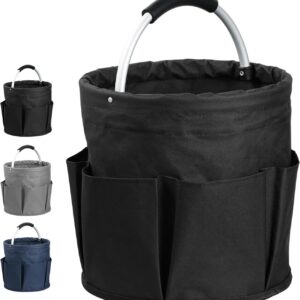 IHOMAGIC Organizer Putzmittel, Faltbare Universal Reinigungs-Caddy, Aufbewahrungskorb Mit Griff, Werkzeugkorb Tasche mit 6 Außentaschen für Indoor und Outdoor Organisation, Schwarz