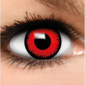 FUNZERA Volturi Halloween Kontaktlinsen Rot – 2er Pack (1 Paar) – Ohne Stärke – Ideal für Cosplay, Karneval & Fasching