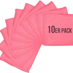 Wisch-Star 10x Mikrofasertücher 40×40 cm, in Rot, Reinigungstücher für Küche Auto Brille, Mikrofaser Putztücher Set Haushalt, Allzwecktücher für alle Oberflächen