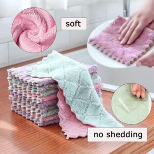 Sunlisky Mikrofasertücher Mikrofaser Putztücher Spüllappen Super Saugfähige Putzlappen Fusselfrei Microfasertücher für Geschirrspülen Haushalt Reinigung Putztücher Waschbar 10er Set 25x25CM