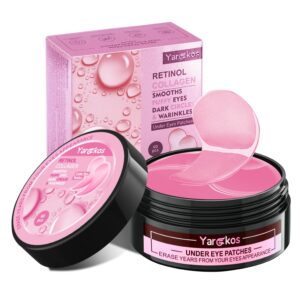 60 Pcs Rosa Deep Hydration Feuchtigkeitsspendende Eye Pad Mask, Pink Kollagen Hydrogel Anti Aging Augenpads 30 Paare, Hyaluronsäure Augenmaske Dunkle Augenringe Entfernen, Kollagenaugenmaske