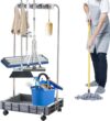 Besenmopphalter, Reinigungswagen für den Haushalt – Reinigungswagen mit großer Kapazität,Besen-Organizer, Aufbewahrungswerkzeuge für Haushaltsstationen für Krankenhäuser, Fabriken, Hotels, Immobilienu