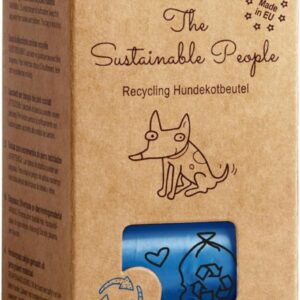 The Sustainable People TSP Recycling Hundekotbeutel – Blauer Engel zertifiziert – groß, auslaufsicher – Made in EU – 120 Stk – mind. 80% Post-Consumer-Rezyklat (PE) – stark (15µm) – Ausführung 23x33cm