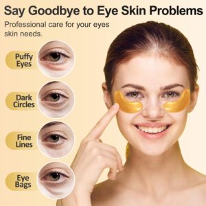 24K Gold Augenpads, 24 Paar Gel eye pads, Kollagen-Hyaluronsäure-augenpflaster, Anti Aging under eye pads Gegen Augenringe, Eye patches gegen augenringe, tränensäcke, Faltenentfernung Augenpolster