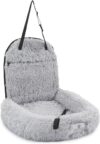 Pfoten&Nasen® 2 In 1 Orthopädisches Hunde Autositz [Hellgrau, 50X79X33cm] Für Große, Mittelgroße und Kleine Hunde, Hundebett Auto, Hundesitz Auto Rückbank, Dog Car Seat, Hundekorb Auto.