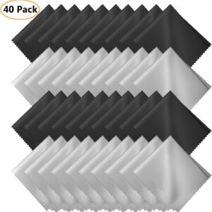ANDERK 40 Pcs Mikrofasertücher Brillenputztuch, Microfaser Reinigungstücher für Mobiltelefone Tablet Laptop Kameralinsen LED TV/HD-Bildschirme