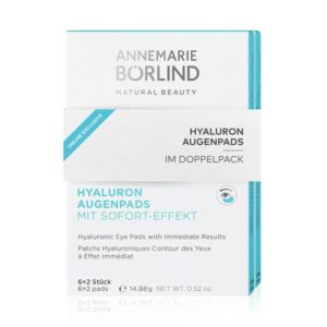 ANNEMARIE BÖRLIND Hyaluron Augenpads mit Sofort-Effekt (12 x 2 Stk.) im XXL Pack- Gegen Erste Fältchen & Linien, Intensive Feuchtigkeitspflege, Für Strahlende Augen, Vegan