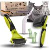 ORIENTPAW® Profi Katzenbürste 3er Set – Katzen Pflegeset – 100% Komfort & Hygiene dank gerundeter Massageborsten – selbstreinigende Katzen Fell Bürste für Kurzhaar & Langhaar – Unterfellbürste Katzen