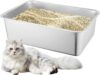 Katzentoilette aus Edelstahl – Katzentoilette, langlebig, große Größe | exzellentes Know-how, langlebig, Hygiene für Katzen, Zubehör für Katzentoilette, einfache Pflege, Katzentoilette