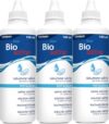 Oftyll Biosalina – Spülung und Befeuchtung von Kontaktlinsen. Kochsalzlösung mit Kalium – Tripack 3 x 100 ml