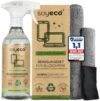 500ml Bildschirmreinigungsspray + 3X Mikrofasertuch: 40x40cm, 30x30cm, | Reinigungsflüssigkeit | Für Smartphone, Laptop, Tablet, TV, LCD/TFT, LED, OLED, Monitore, Uhren | Kein Verschmieren