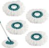 4 Stück Bodenwischer Ersatzbezug für Leifheit, Wischmop Ersatzkopf Kompatibel Mit Leifheit Clean Twist Disc Mop Systèmes, Wischmopp Kopf Ersatz Mikrofaser, Mop Ersatzteile für Alle Bodenarten