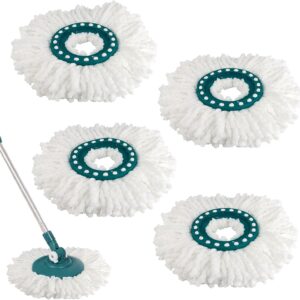 4 Stück Bodenwischer Ersatzbezug für Leifheit, Wischmop Ersatzkopf Kompatibel Mit Leifheit Clean Twist Disc Mop Systèmes, Wischmopp Kopf Ersatz Mikrofaser, Mop Ersatzteile für Alle Bodenarten
