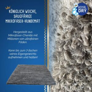Royal Dry saugfähige Anti-Flecken-Matte für Hunde – Saugt Schmutz auf wie EIN Schwamm – 91 x 152 cm – Mikrofaser Chenille – L
