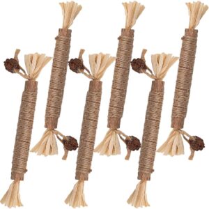 6 Stück Katzenminze Sticks, Kausticks für Katzen, Katzen Zahnpflege Spielzeug, Dental Kau-Sticks helfen bei Zahnstein & Mundgeruch Gesund Hygiene Zahnpflege