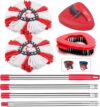 Sgizoku Wischmop Ersatz kompatibel mit Vileda Turbo 2in1 Spin Wischer und Bodenwischer,2 Mikrofaser Moppköpfe +1Stiel+1Bodenschrubber +1Moppbasis, Geeignet für alle Böden
