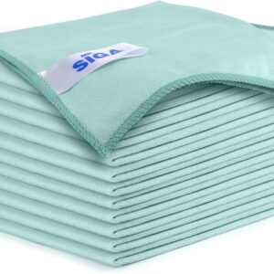 MR.SIGA Ultrafein Mikrofaser Reinigungstücher Lappen Putztücher Fensterputztuch Fenster Tücher Mikrofasertücher Geschirrtücher für Scheiben & Spiegel, 12 Stück, 35x40cm (13.7″ x 15.7″)