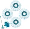 4 Stück Bodenwischer für Leifheit Clean Twist Disc Mop Ergo/Clean Twist Disc Mop, Wischmop Ersatzbezug mit 2-Faser-System für alle Bodenarten