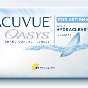 ACUVUE OASYS for Astigmatism Kontaktlinsen – 2-Wochen-Linsen für Tag und Nacht mit -3,25 dpt, Cyl -1,25, Ach 70 und BC 8.6 – UV Schutz, Austrocknungsschutz und Komfortables Tragegefühl – 6 Linsen