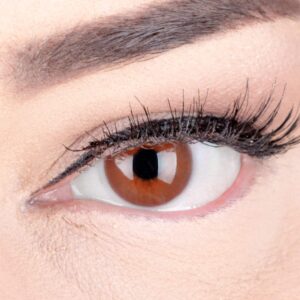 Braune Premium Kontaktlinsen ‚Jasmine Choco‘ Farbige Linsen Ohne Stärke Braun + Behälter von Glamlens, weiche 3-Monatslinsen im 2er Pack
