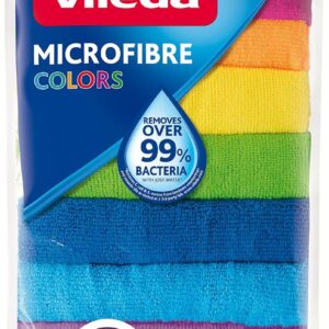 Vileda Mikrofasertücher Colors, Allzwecktücher Multipack aus Mikrofasern, 30 x 30 cm, Mehrfarbig zur Unterscheidung der Anwendungsbereiche, 8er Pack