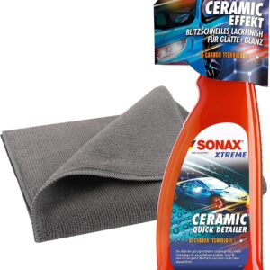 detailzone SONAX Ceramic Set: SONAX Ceramic Quick Detailer 750ml + Microfasertuch 40×40 cm grau