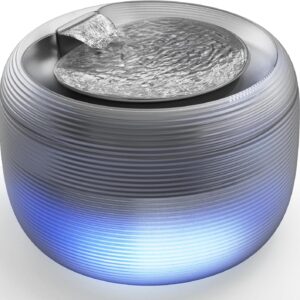 MILFECH 2,5L Katzenbrunnen, Ultraleiser Automatische Trinkbrunnen für Katze und Hunde, Wasserbrunnen Eingebautes LED Licht, BPA-frei Katzentrinkbrunnen mit Filters & Intelligente Pumpe, Stromsparend