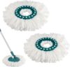 2 Stück Bodenwischer Ersatzbezug für Leifheit, Mop Ersatzkopf Kompatibel Mit Leifheit Clean Twist Disc Mop Systèmes, Wischmopp Kopf Ersatz Mikrofaser, Wischmop Ersatzteile für Alle Bodenarten