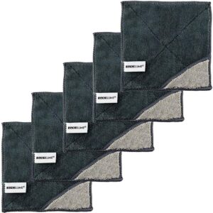 Kochblume 1-5-10er Set/Microfasertuch Putztuch 18 x 18 cm (5er Set, anthrazit-grau)