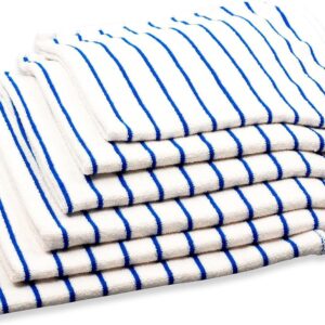 RESPEKT Mikrofaser Geschirrtücher, Trockentücher, Poliertücher, Putztücher und Reinigungstücher für den Haushalt, das Auto UVM. – Mikrofaser Geschirrtücher Set, 40×40 cm (Blau gestreift, 6tlg.)