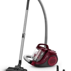 Rowenta RO2933EA, Swift Power Cyclonic Staubsauger, beutellos, Zyklon-Technologie, kompaktes Design, leicht, Hochleistungsfilter, Parkettbürste, Schwarz/Dunkelrot, 750 W, 1.2 liters, 77 Dezibel
