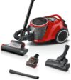 Bosch Staubsauger beutellos Serie 6 BGC41PET, Bodenstaubsauger, ideal für Tierhaare und Allergiker, Hygiene-Filter,10 Jahre Motorgarantie, für Parkett, Teppich, Fliesen, Turbo-Düse, leise, 700 W, rot