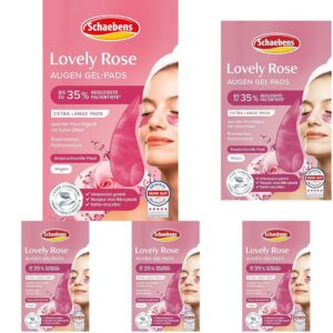 Schaebens Lovely Rose Augen Gel-Pads, reduziert Augenringe und Schwellungen – mehr Feuchtigkeit und Ausstrahlung, VEGAN (Packung mit 5)