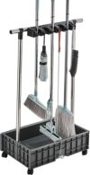 Mobile Besenhalterung Und Mopphalter Gartengerätehalter Besenhalter Putzmittel Organizer Reinigungswagen Putzwagen Werkzeug Aufbewahrung Mop-Abflussregal mit Feststellräder für Garage ( Color : One co