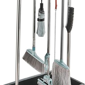 Mobile Besenhalterung Und Mopphalter Gartengerätehalter Besenhalter Putzmittel Organizer Reinigungswagen Putzwagen Werkzeug Aufbewahrung Mop-Abflussregal mit Feststellräder für Garage ( Color : One co