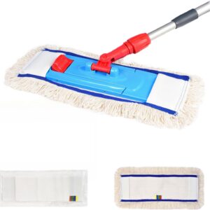 HyPaFol Baumwoll-Wischmopp mit Magnethalterung I 40cm Bodenwischer mit praktischer Verriegelung durch Magnetverschluss I sorgt für sicheren Halt des Klappmechanismus I Profi-Bodenreinigung für Zuhause