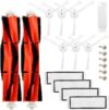 ABC life Zubehör für Xiaomi Saugroboter, 2 Zentralbürste& 6 Seitenbürste& 1 Reinigungshilfe& 4 HEPA Filters,Staubsauger-teile Ersatzteile für Xiaomi Mi Robot und Cleaner Roborock S50 S51 S6(19-Teilig)