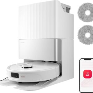 roborock Qrevo Master Saugroboter mit Wischfunktion&Hebarem Wischmopp, FlexiArm Design™, HyperForce® Saugkraft von 10.000 Pa, zusätzlich 2 Wischmops, Roboterstaubsauger-Set(Weiß)