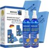 ROGGE Duo-Clean Original DoppelSet, 2X 250ml Bildschirmreiniger für LCD – TFT – LED – TV – Touch Displays + OLED – QLED + 2X ROGGE + Vileda Prof. Microfasertücher 38x40cm.