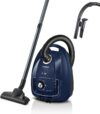 Bosch Hausgeräte Staubsauger mit Beutel Serie 4 BGD38BU2, nachhaltig, Hygiene-Filter, 10 Jahre Motor, Zubehör-Clip, Polsterdüse, Fugendüse, hohe Saugkraft, Made in Germany, 600 W, blau