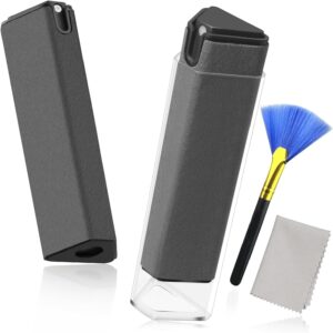 JiaTeums Bildschirmreiniger und Mikrofasertuch Set für TFT LCD LED Plasma iPad Tablets Laptops Auto Reinigung Aller Display und Screen 18ml (Grau +Grau)