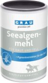 GRAU – das Original – 100 % reines Seealgenmehl, für die Fellpigmentierung, für dichtes & glänzendes Fell, 1er Pack (1 x 400 g), Ergänzungsfuttermittel für Hunde & Katzen