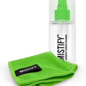 Mistify Natürlicher Bildschirmreiniger Set – 120ml Sprühflasche mit 1 Mikrofasertuch [Smartphones Tablets Laptops TVs Touchscreen Tastaturen Oleophoebic Smartwatch LED Plasma LCD TV 4K]