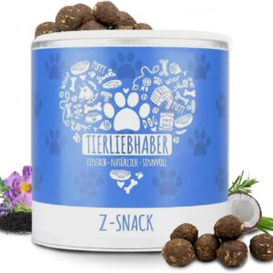 TIERLIEBHABER – Z-Snack (350g) | Optimale Belohnung für Hunde in der Saison | Mit Schwarzkümmelöl und Kokosraspel | 2 Monatsrationen für mittelgroße Hunde