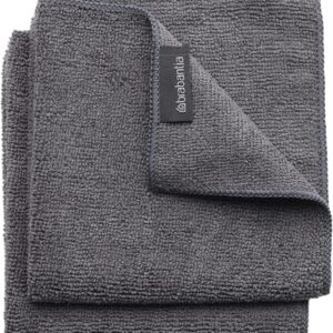 Brabantia Mikrofaser Geschirrhandtuch (2er Set), Dunkelgrau, 30 x 30 cm